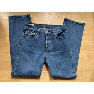 Levis 501 90s Jeans Womens W26 L32 Blue Medium Wash High Rise Straight